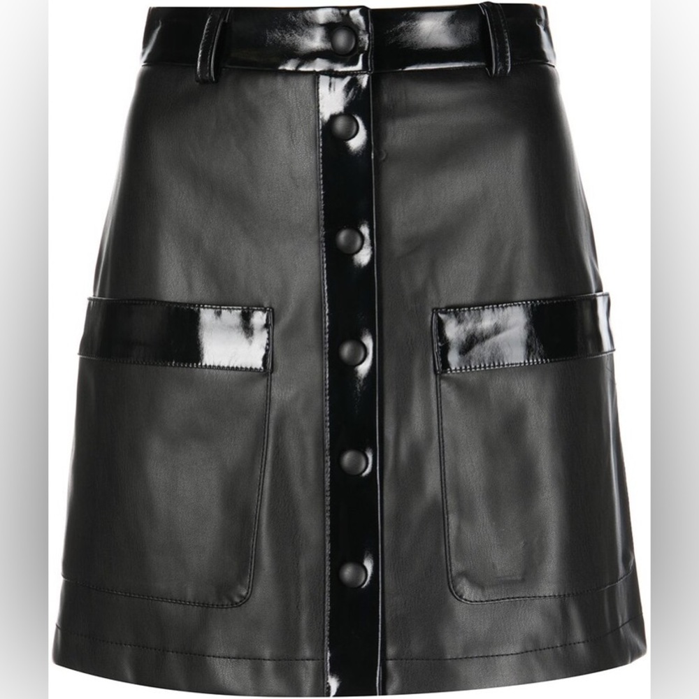 STAUD Paper Faux Leather Mini Skirt NEW